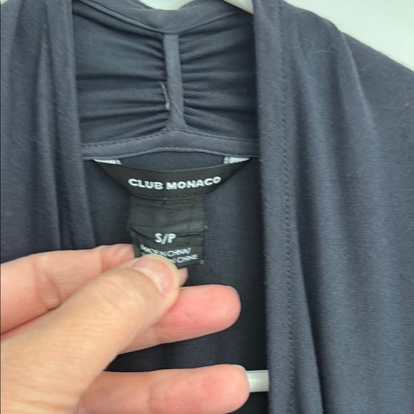 Club Monaco blue Cardigan Sweater with Waterfall Hem - Picture 2 of 2